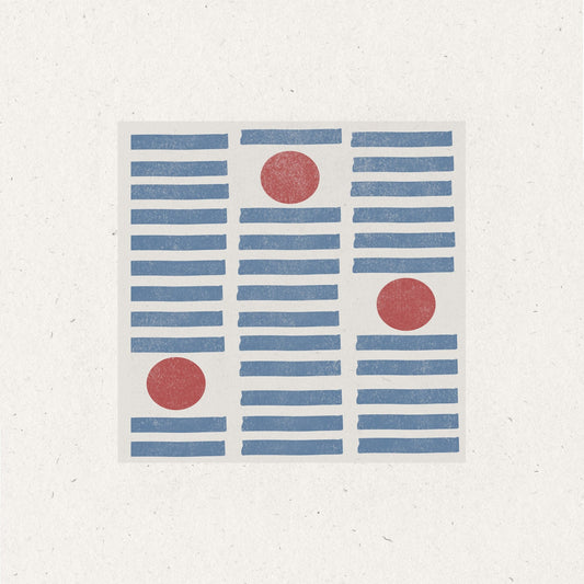 Blue Grid Red Dots