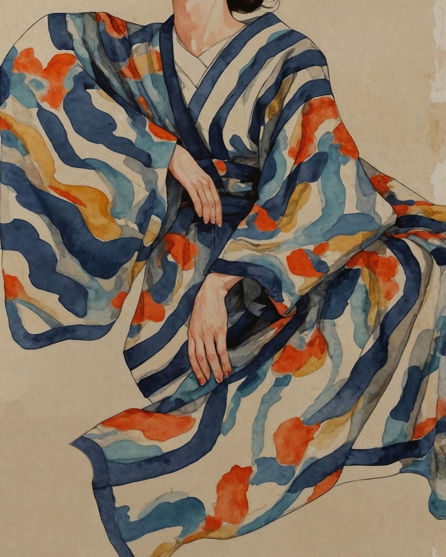 Kimono Figure Watercolor