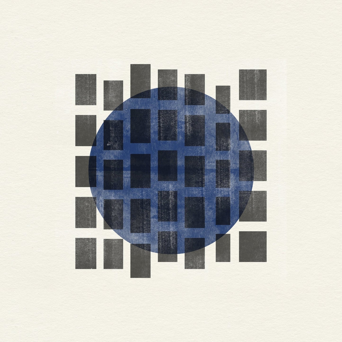 Grid Over Blue Circle