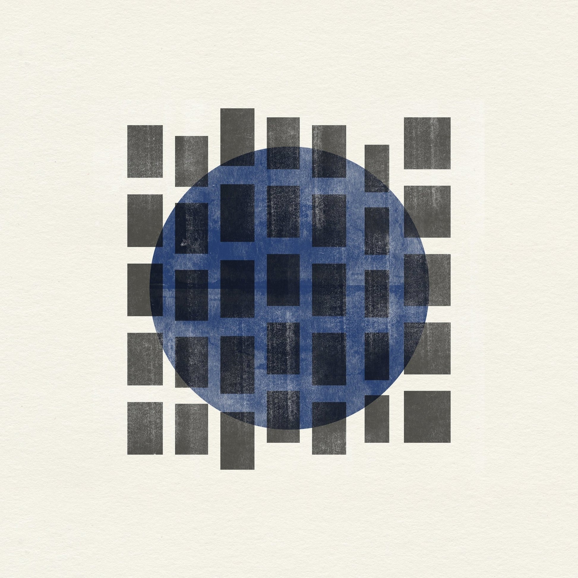 Grid Over Blue Circle
