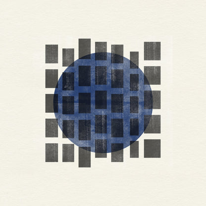 Grid Over Blue Circle