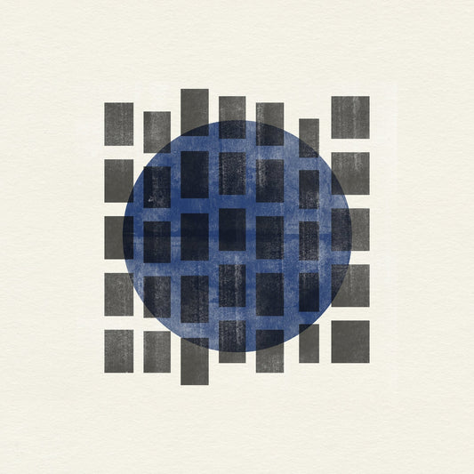Grid Over Blue Circle