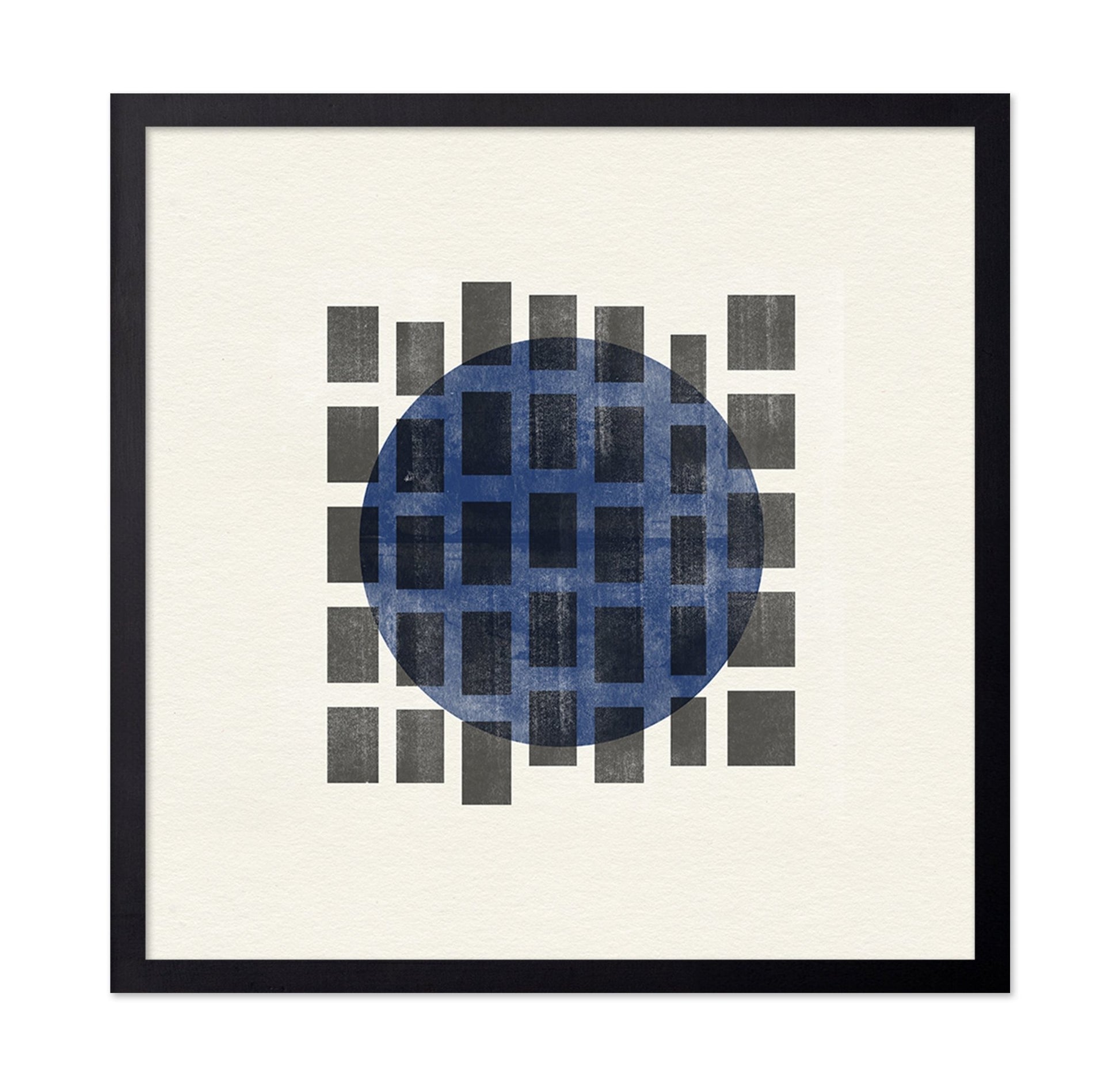 Grid Over Blue Circle