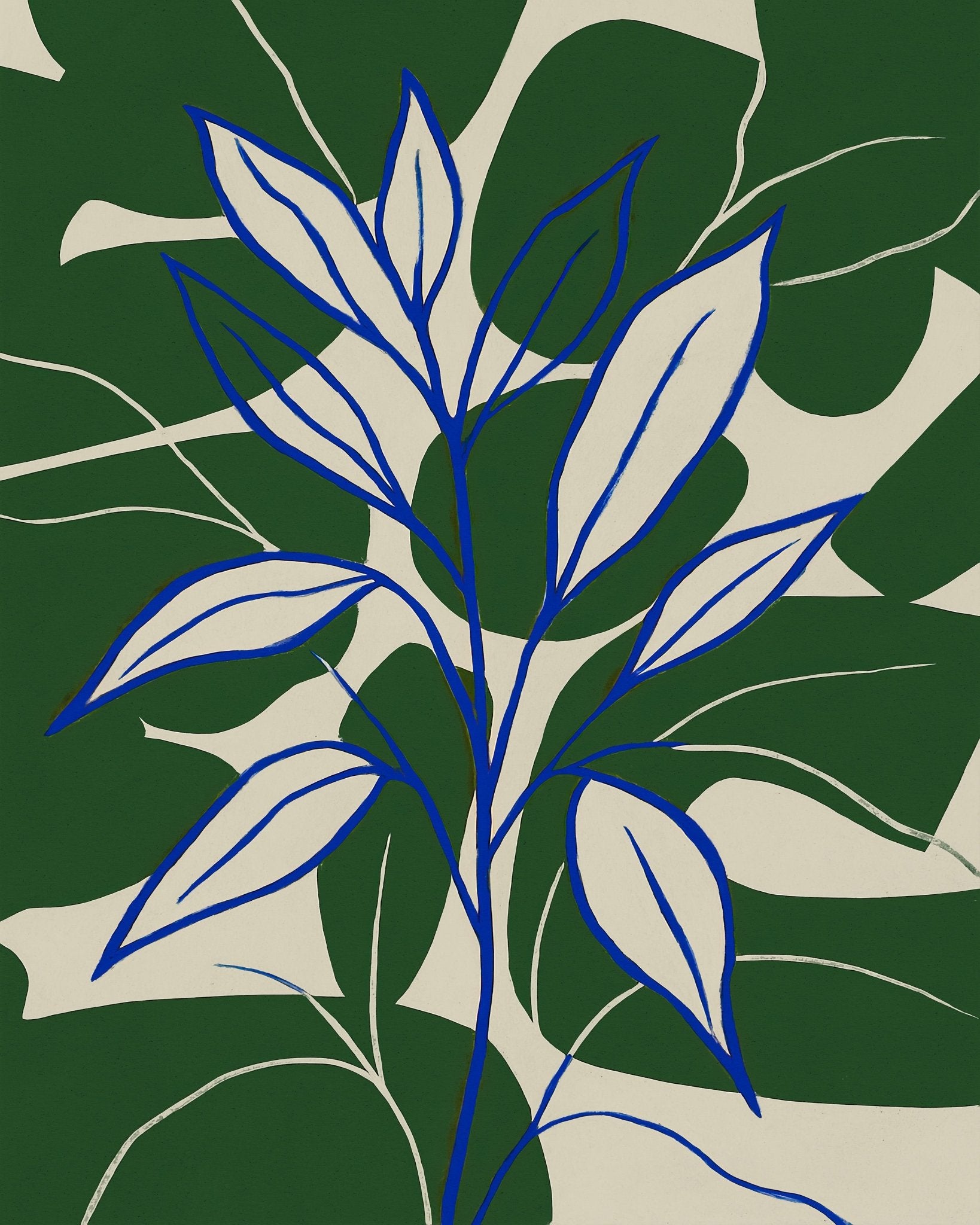 Blue Leaf Silhouette