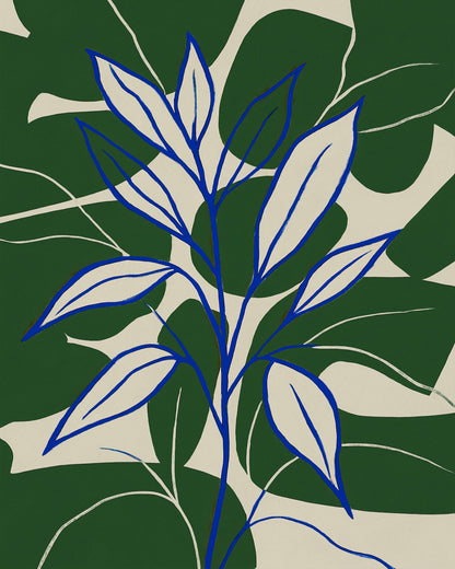 Blue Leaf Silhouette