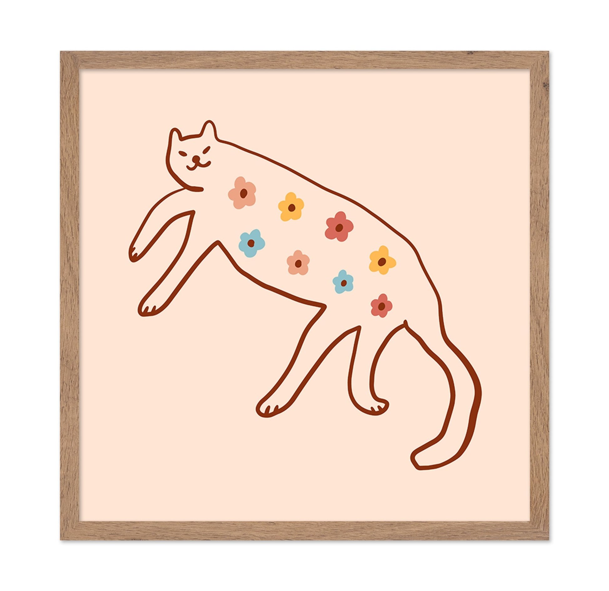 Floral Cat Illustration