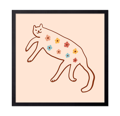 Floral Cat Illustration