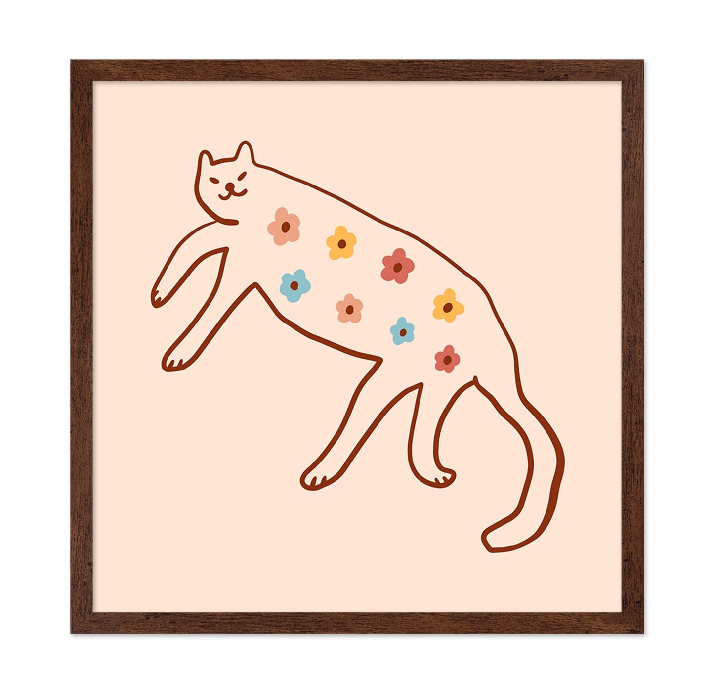Floral Cat Illustration