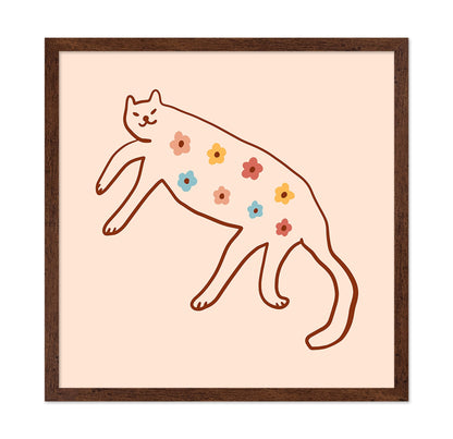 Floral Cat Illustration