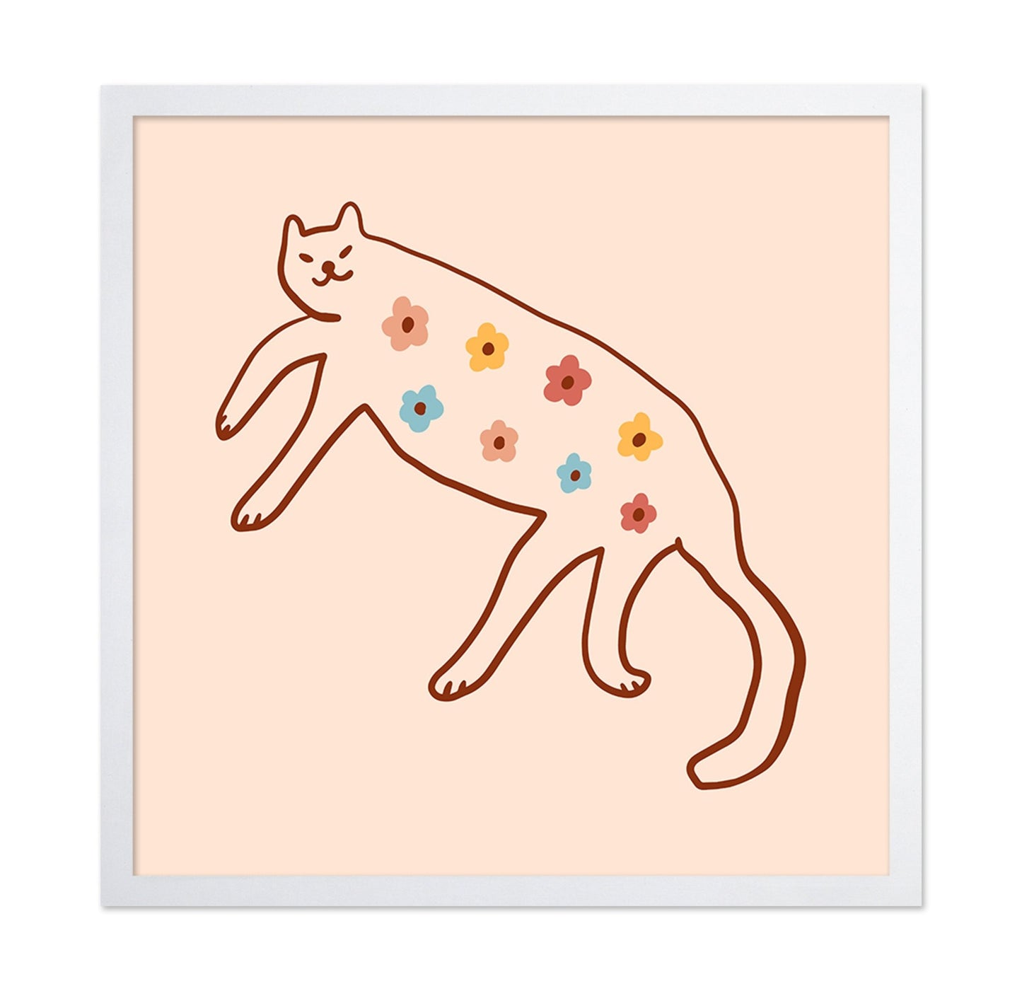 Floral Cat Illustration