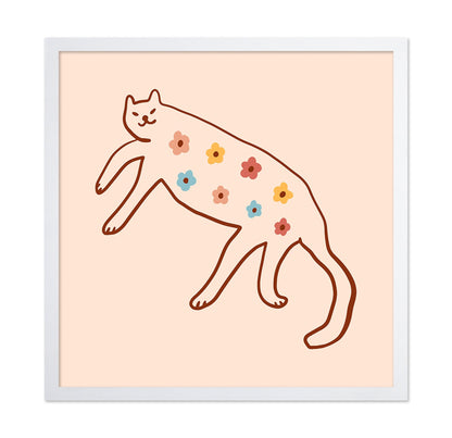 Floral Cat Illustration
