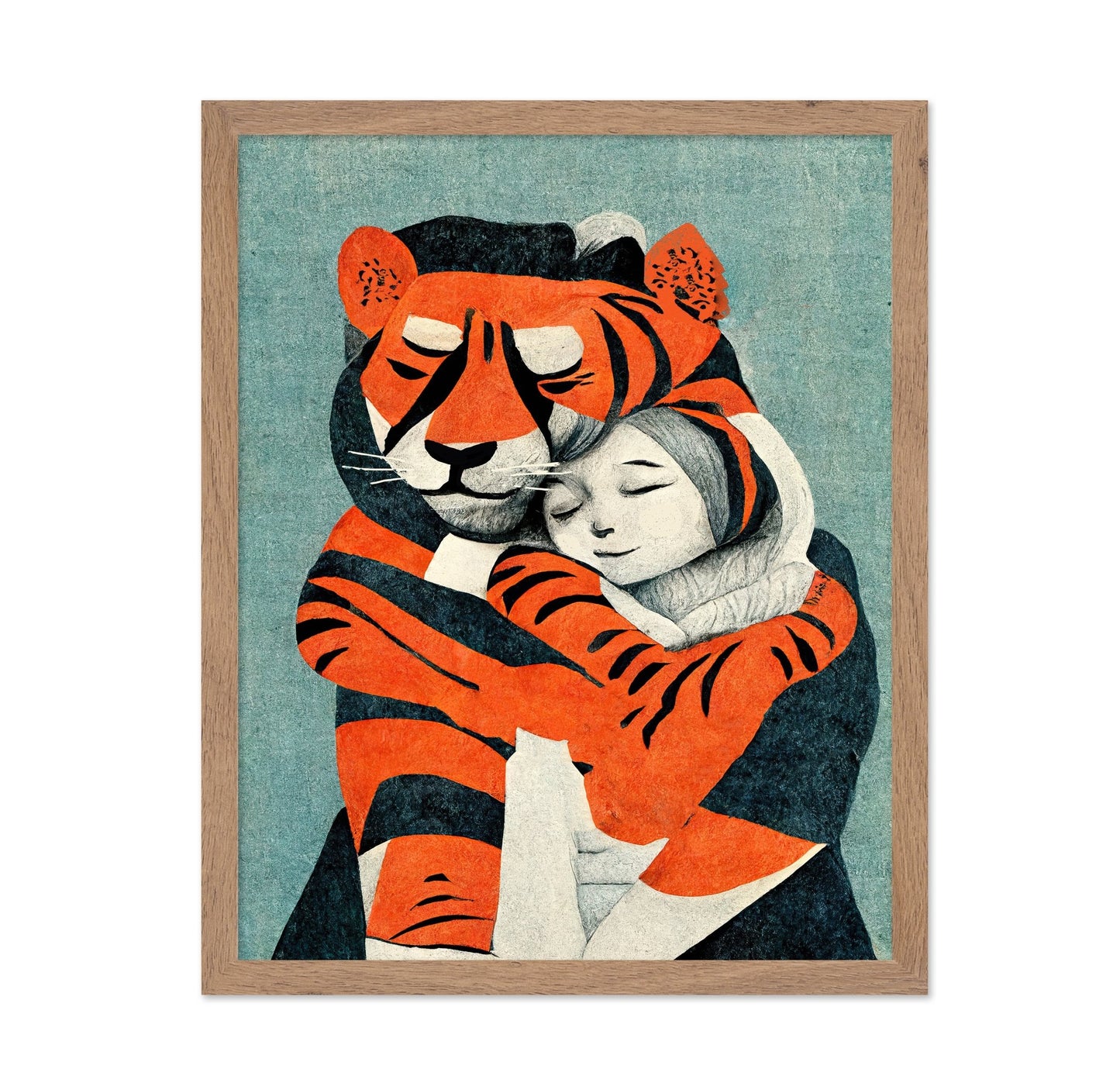 Tiger Hug Illustration