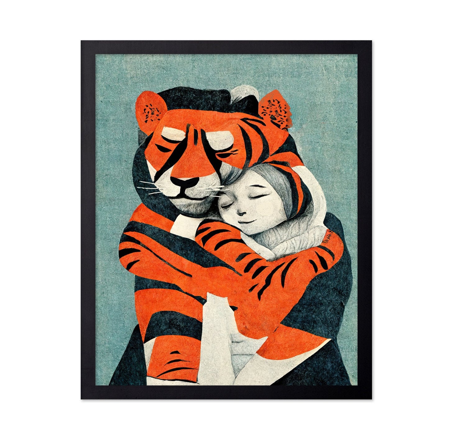 Tiger Hug Illustration
