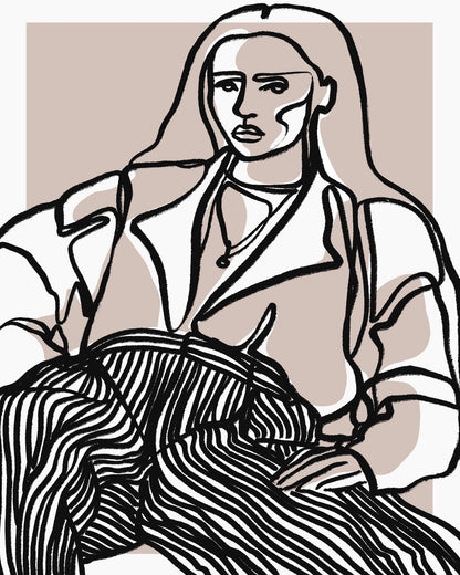Neutral Woman Line Art