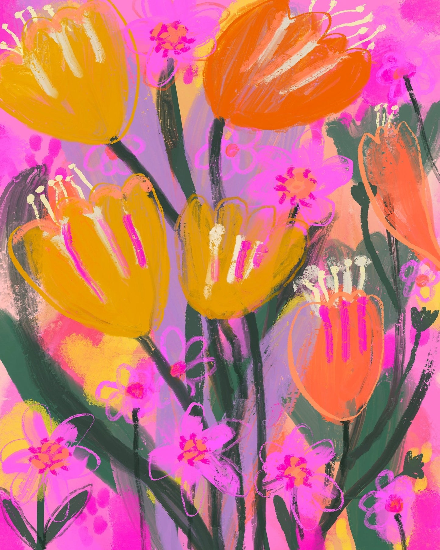 Vibrant Floral Garden No1