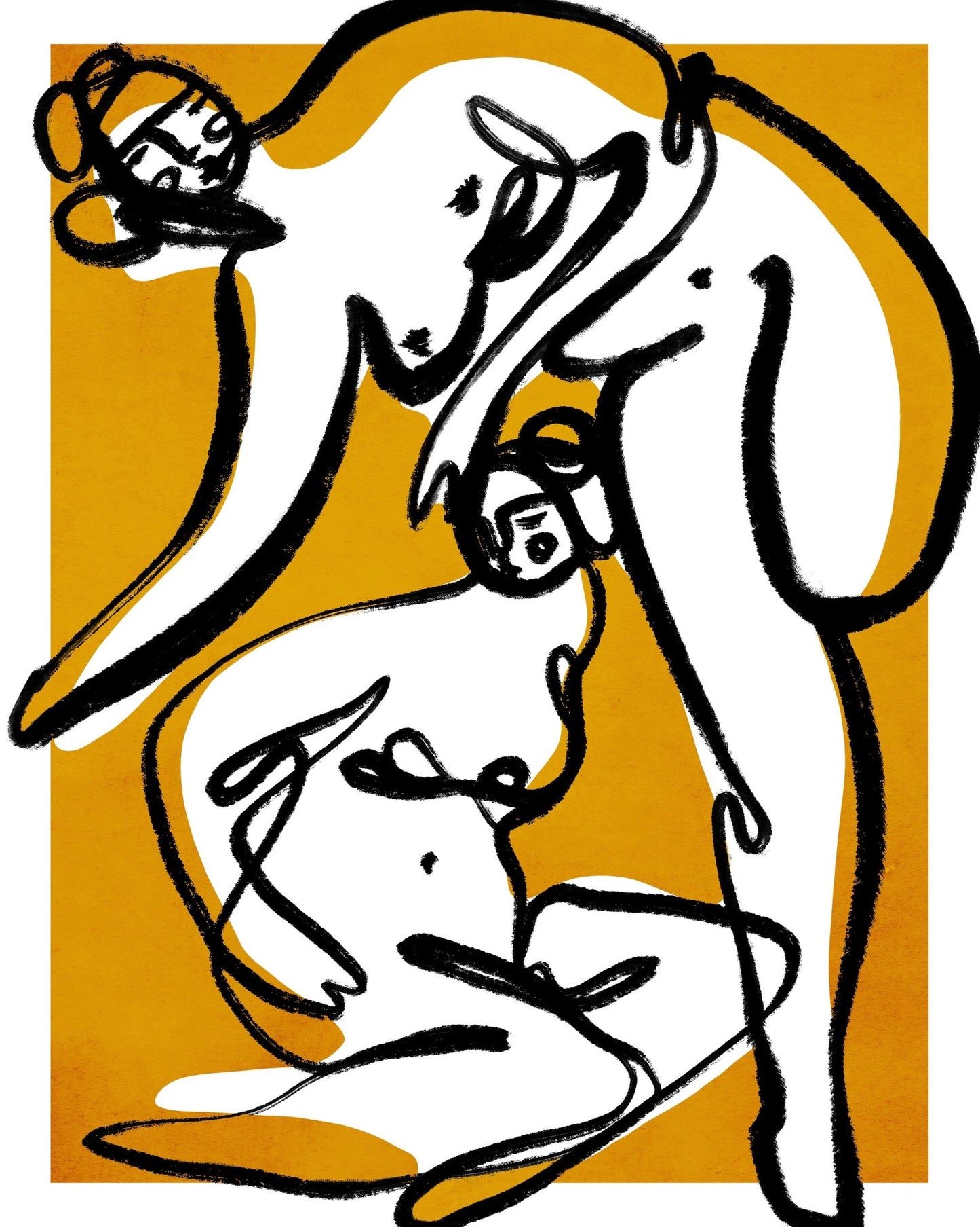 Abstract Couple Line Art
