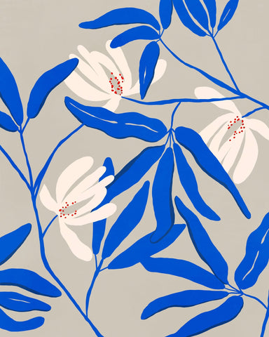 Blue Botanical Bloom No2