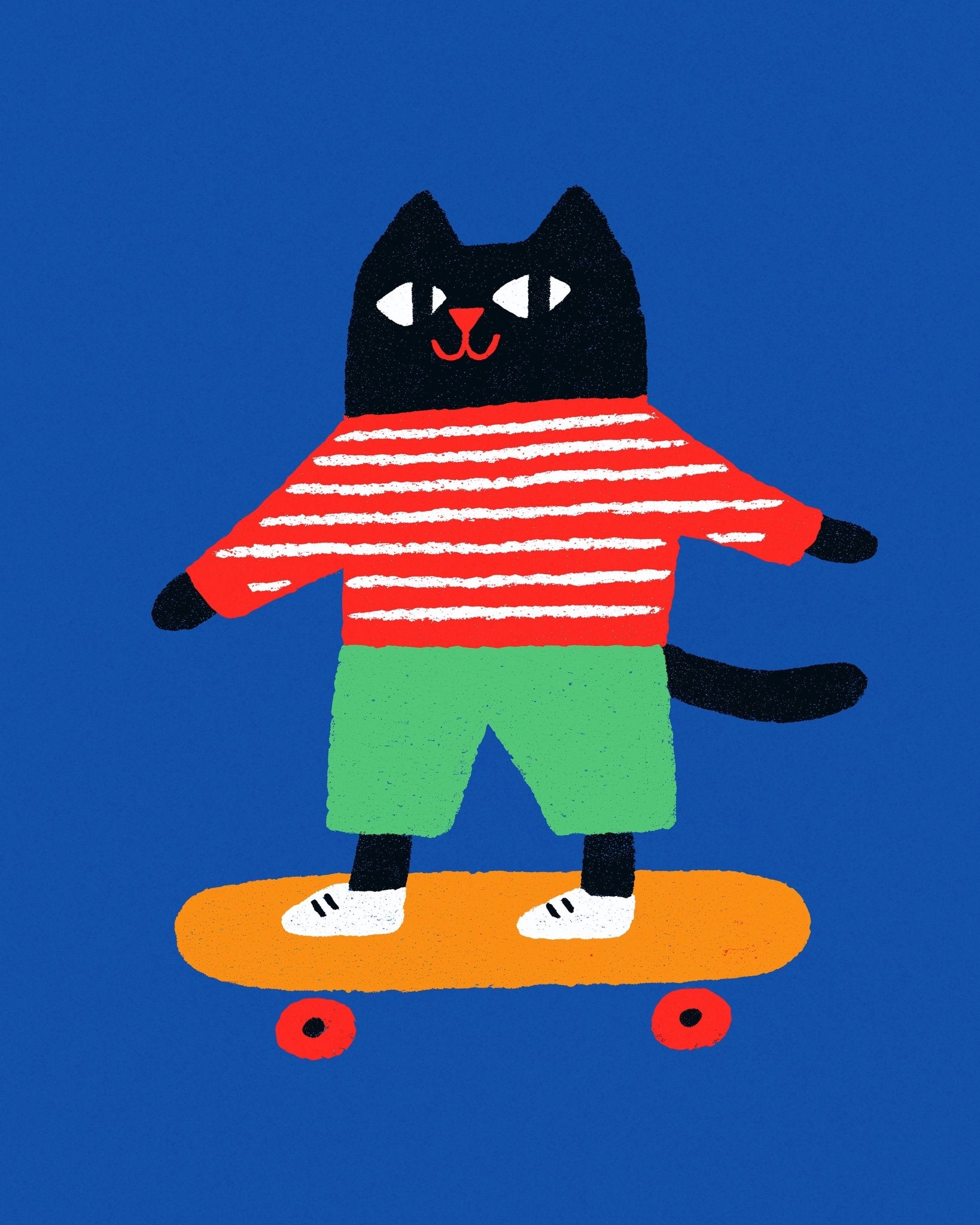 Skateboarding Cat