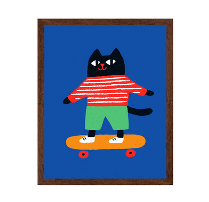 Skateboarding Cat