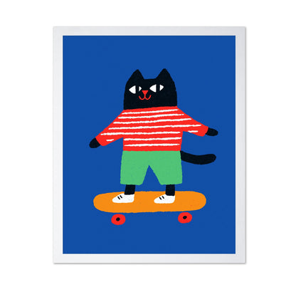 Skateboarding Cat