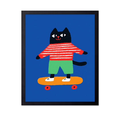 Skateboarding Cat