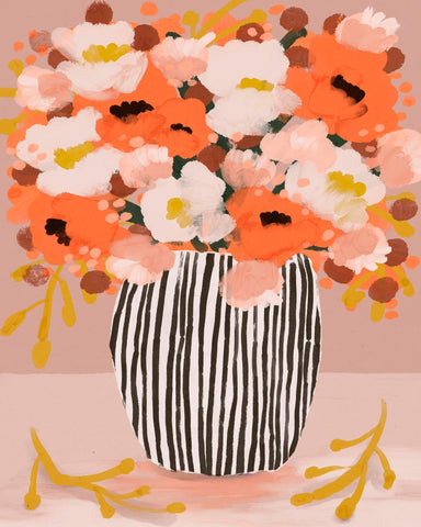 Coral Floral Vase