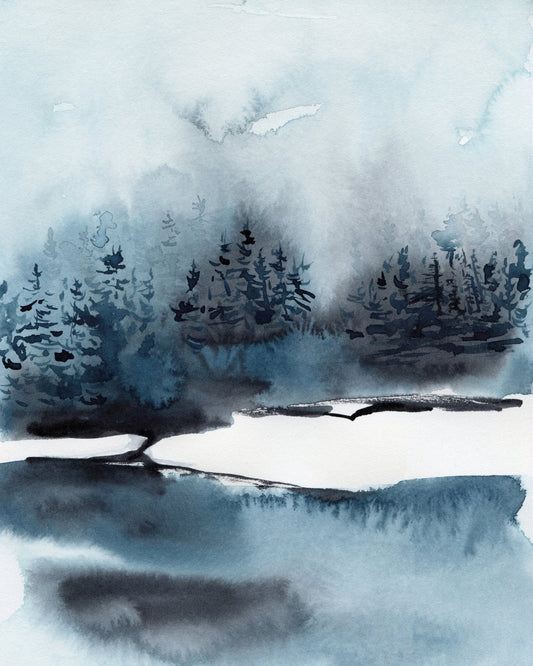 Misty Forest Lake