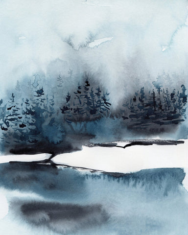 Misty Forest Lake