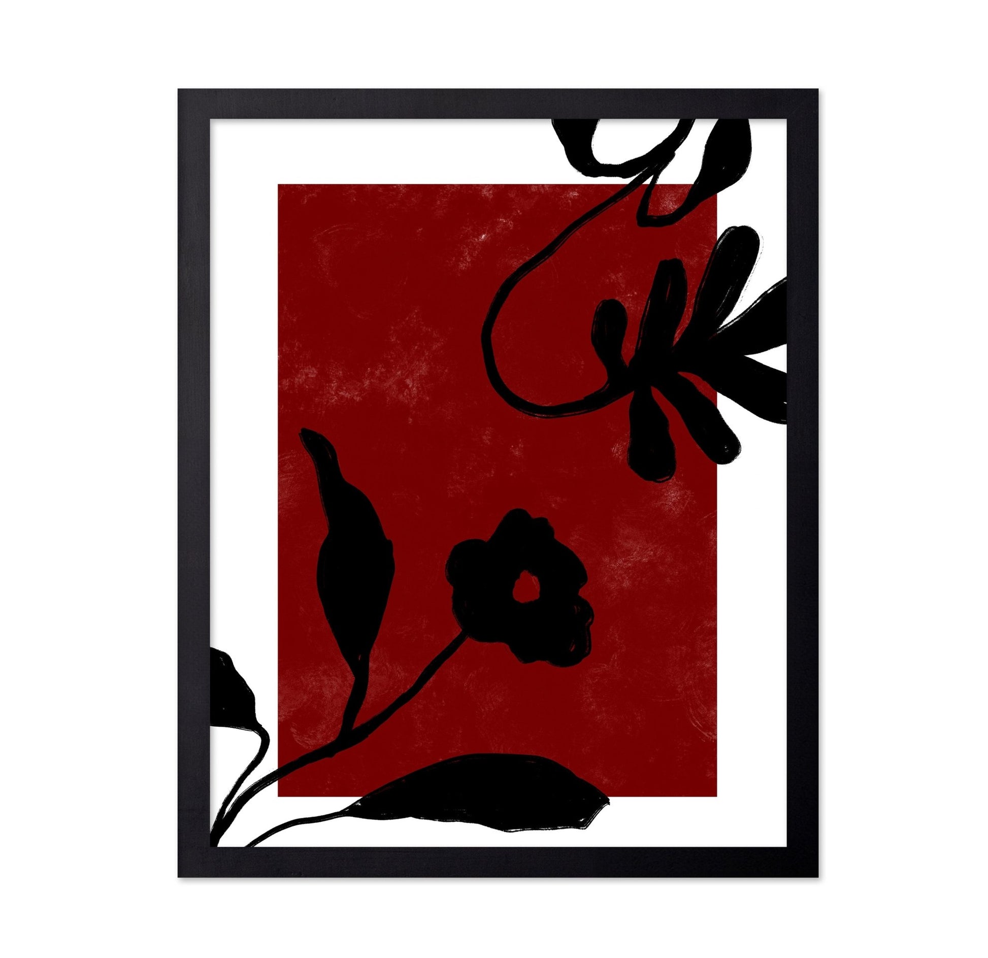 Crimson Floral Silhouette