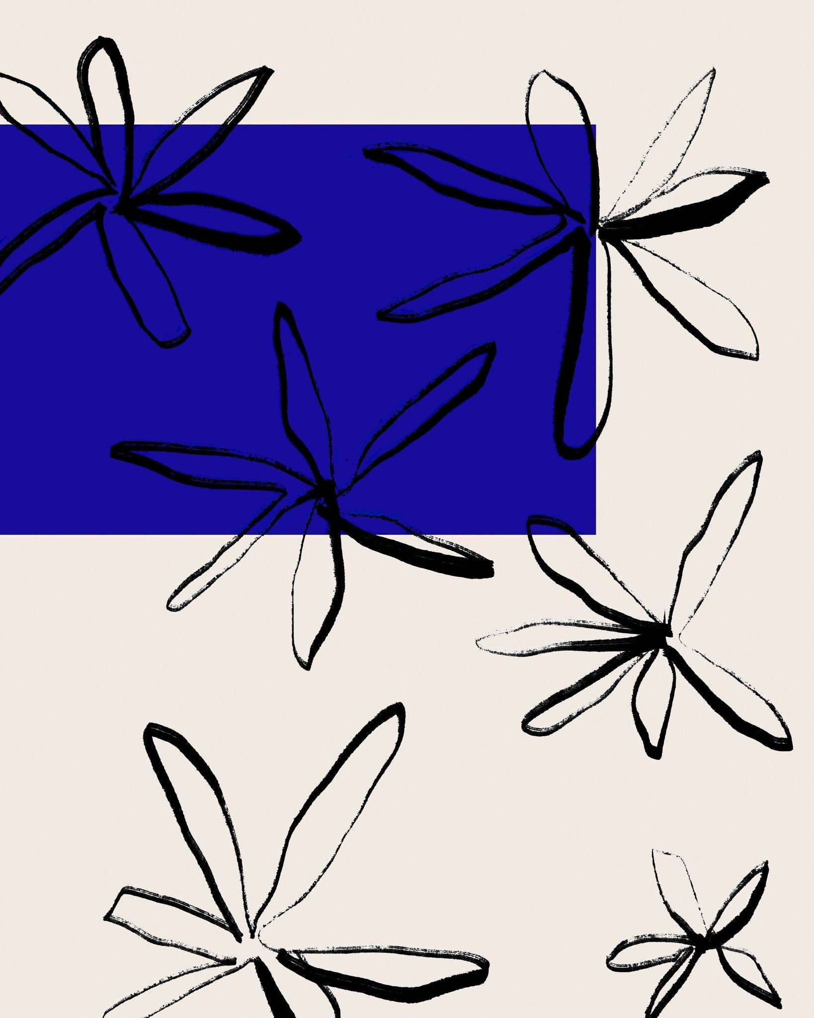 Indigo Floral Sketch