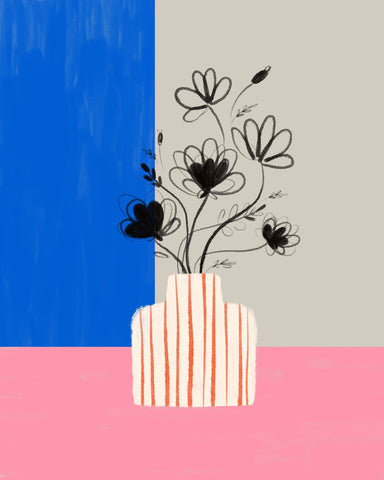 Floral Vase Contrast