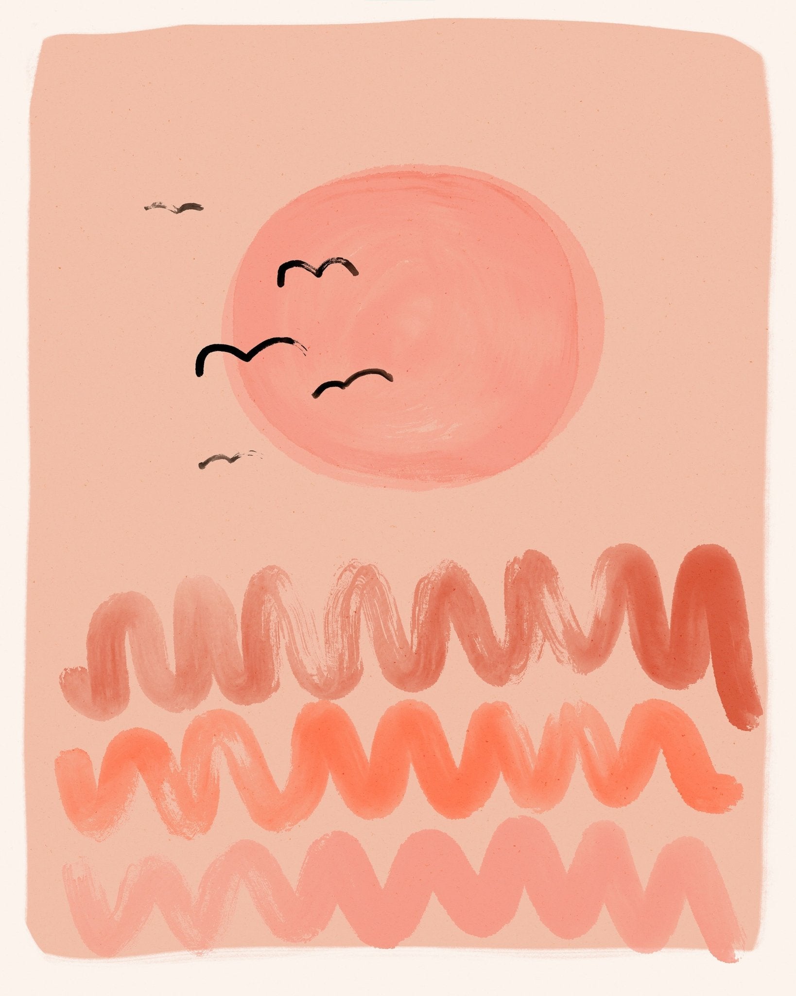 Peach Sunset Waves