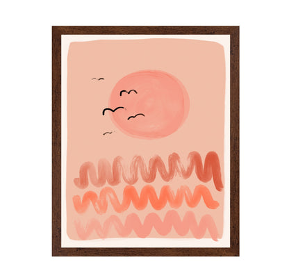 Peach Sunset Waves