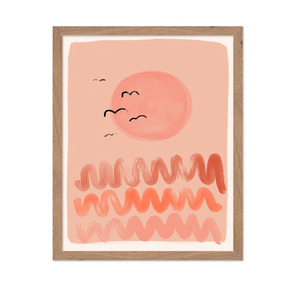 Peach Sunset Waves