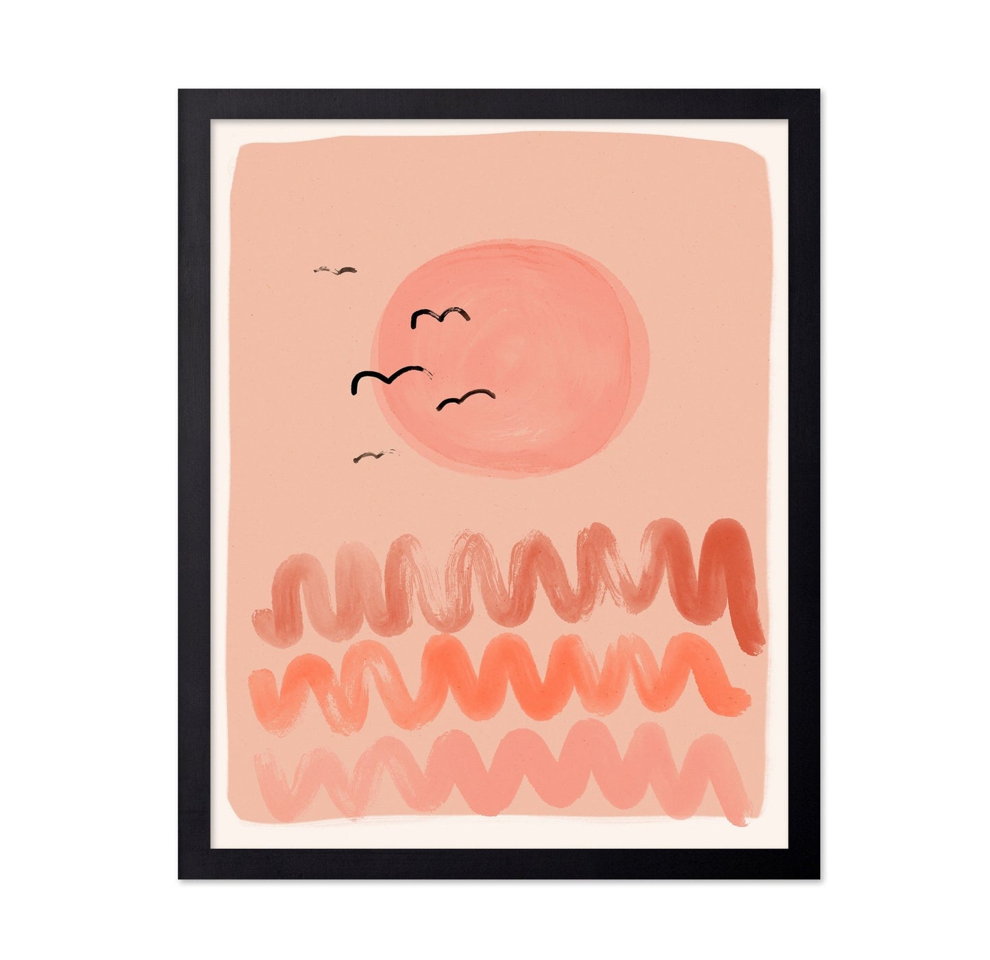 Peach Sunset Waves