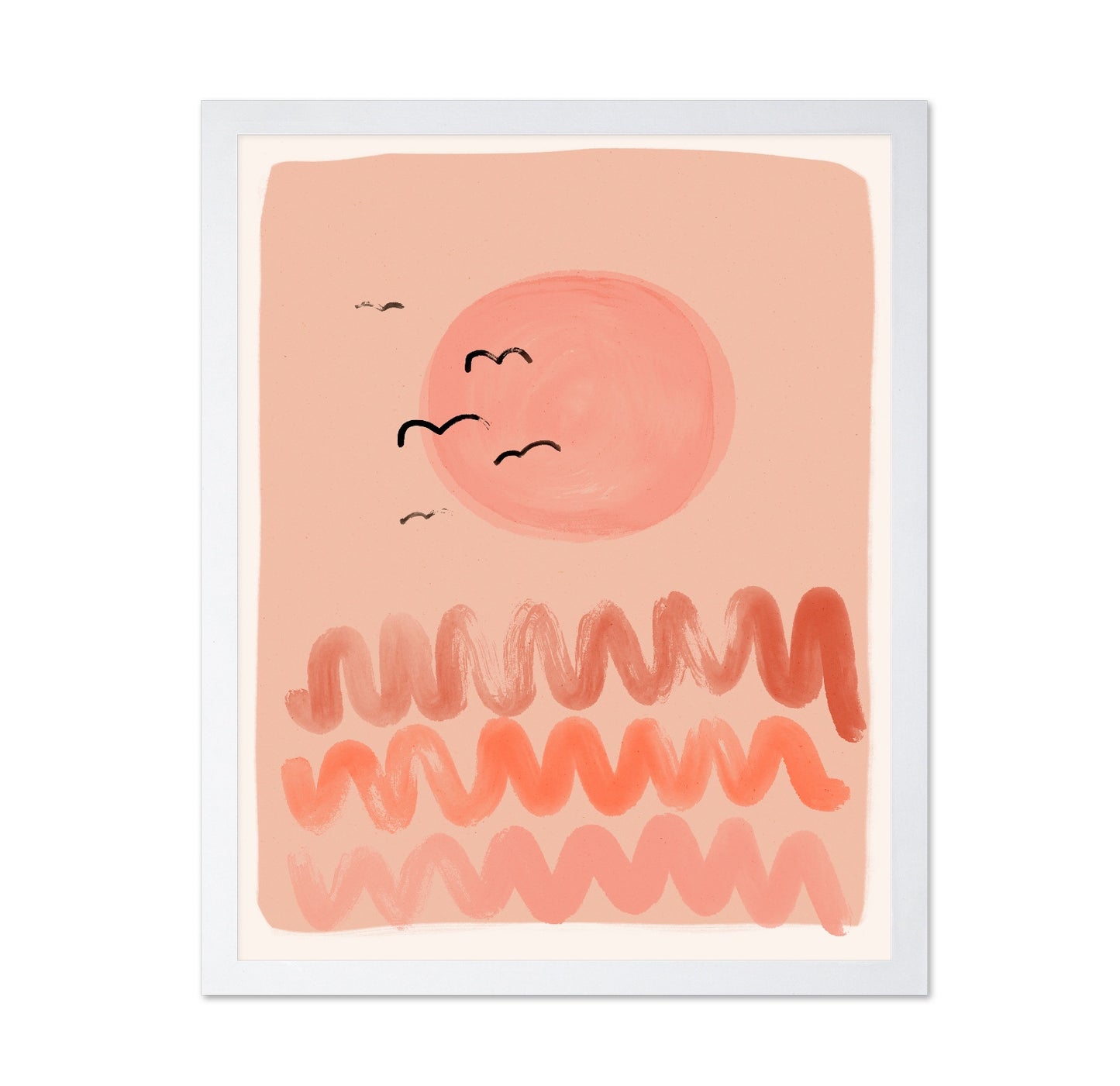 Peach Sunset Waves
