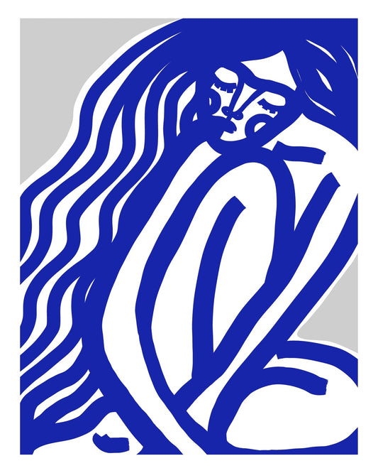 Blue Flowing Figure