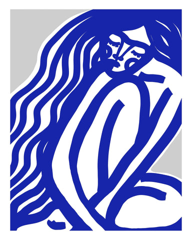Blue Flowing Figure