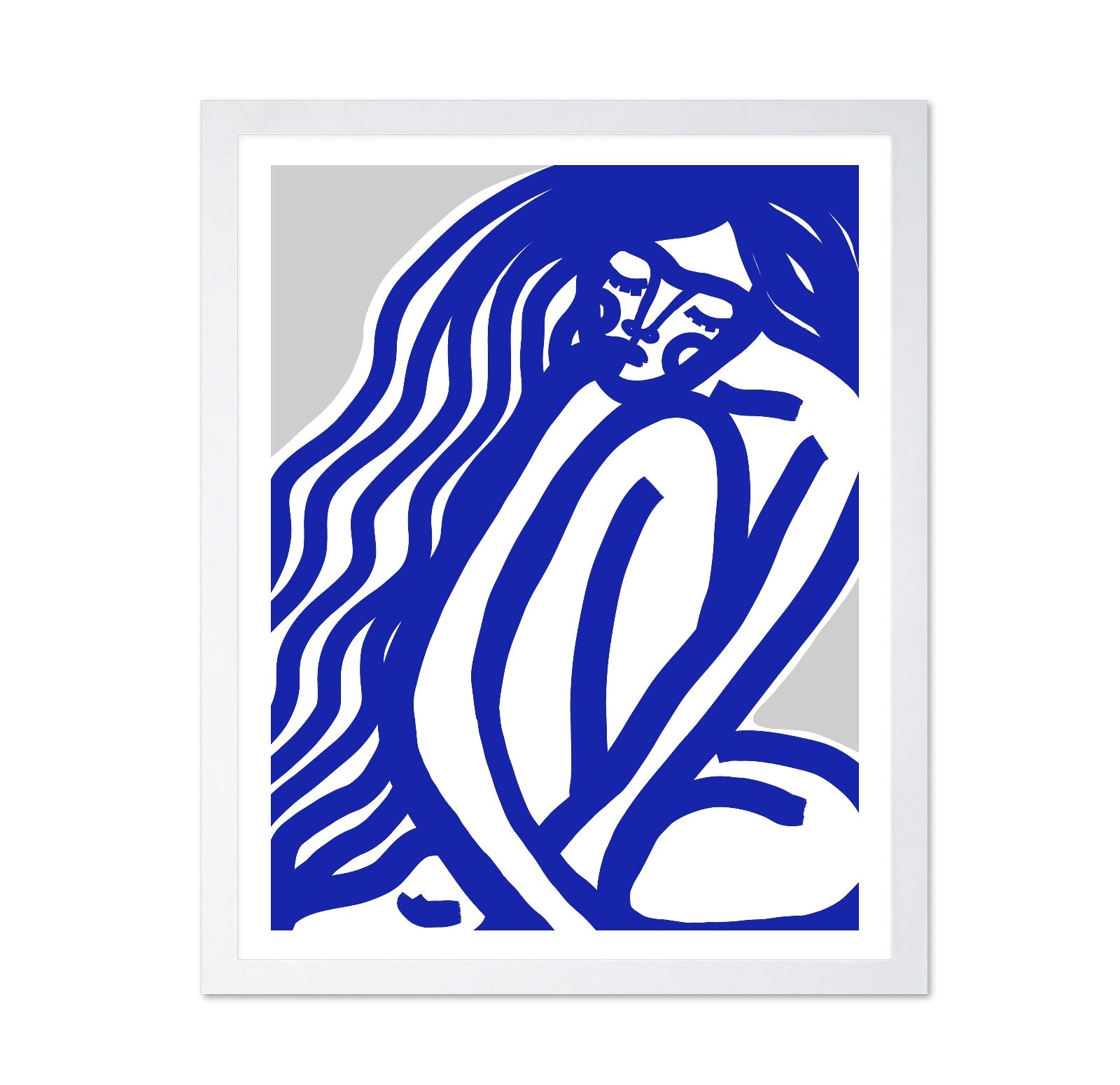 Blue Flowing Figure