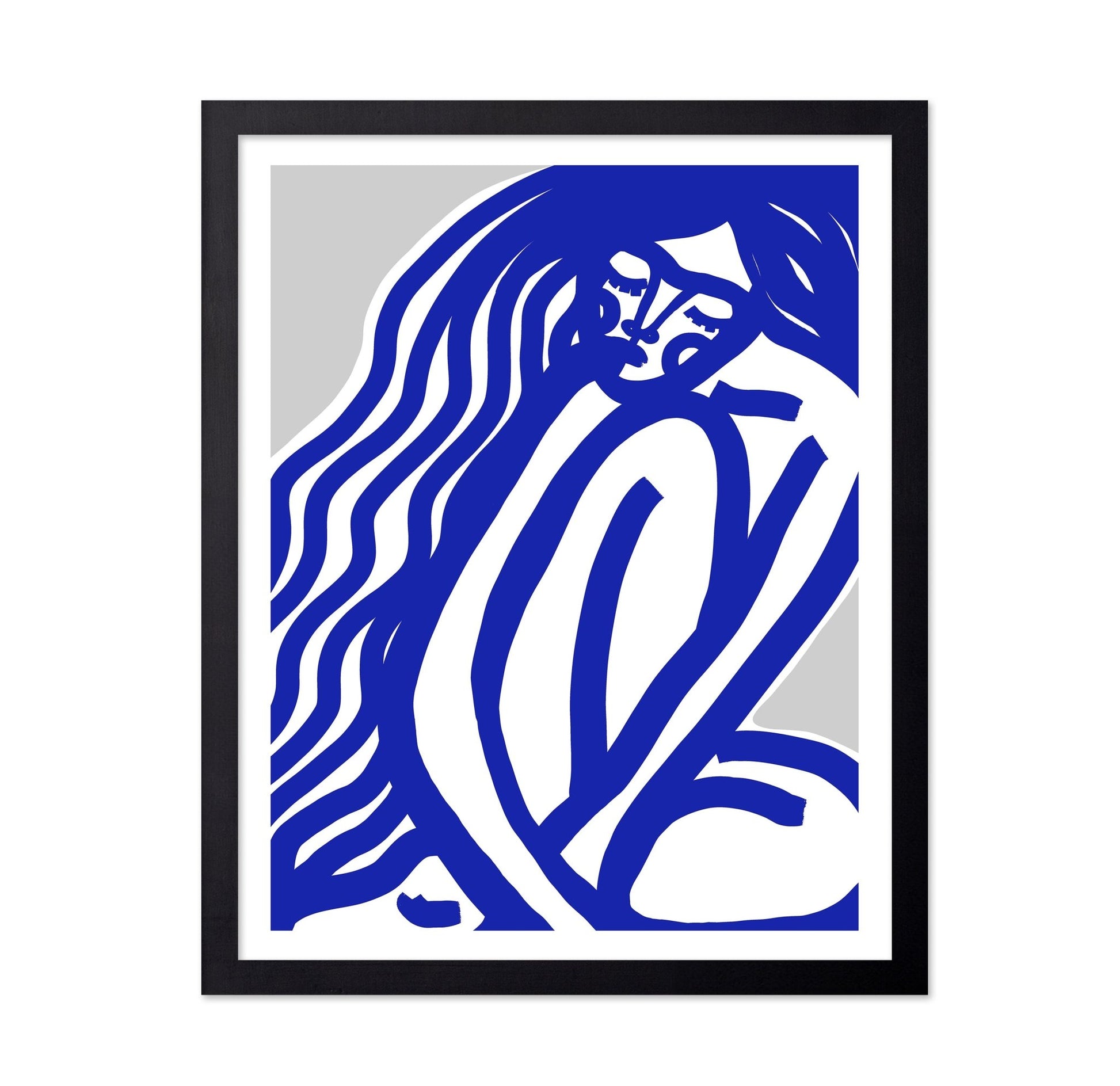 Blue Flowing Figure