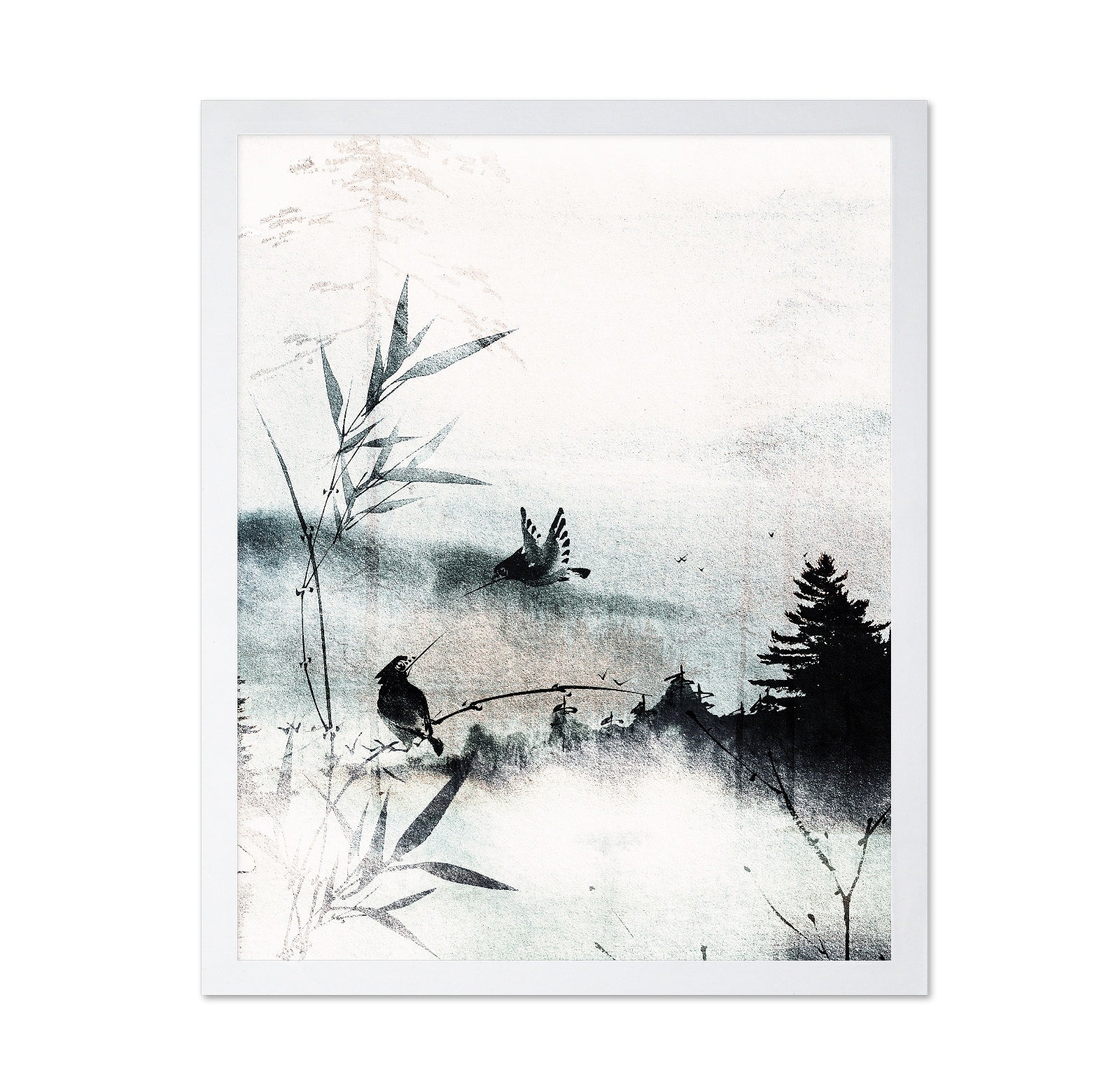 Misty Bamboo Birds