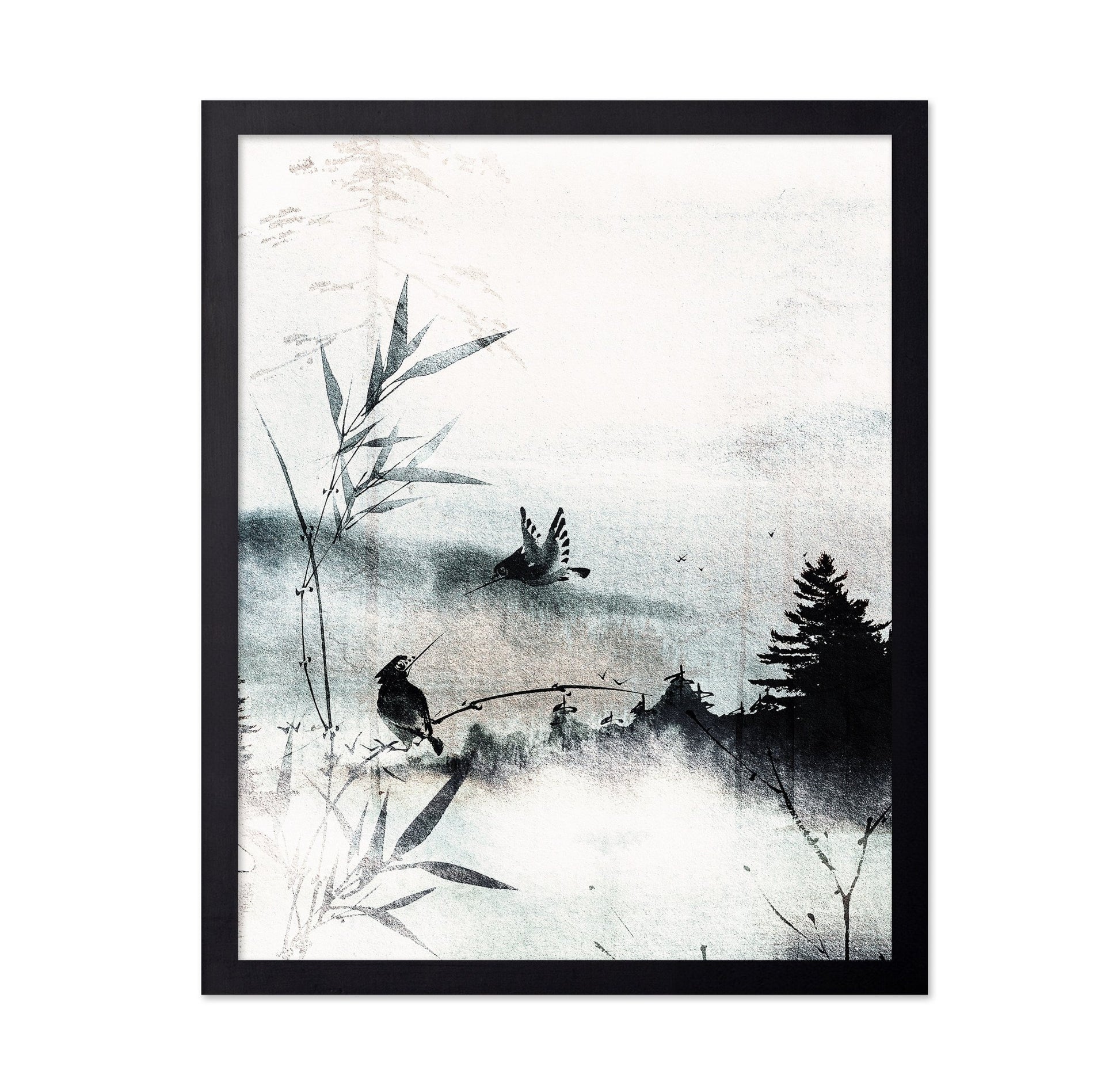 Misty Bamboo Birds