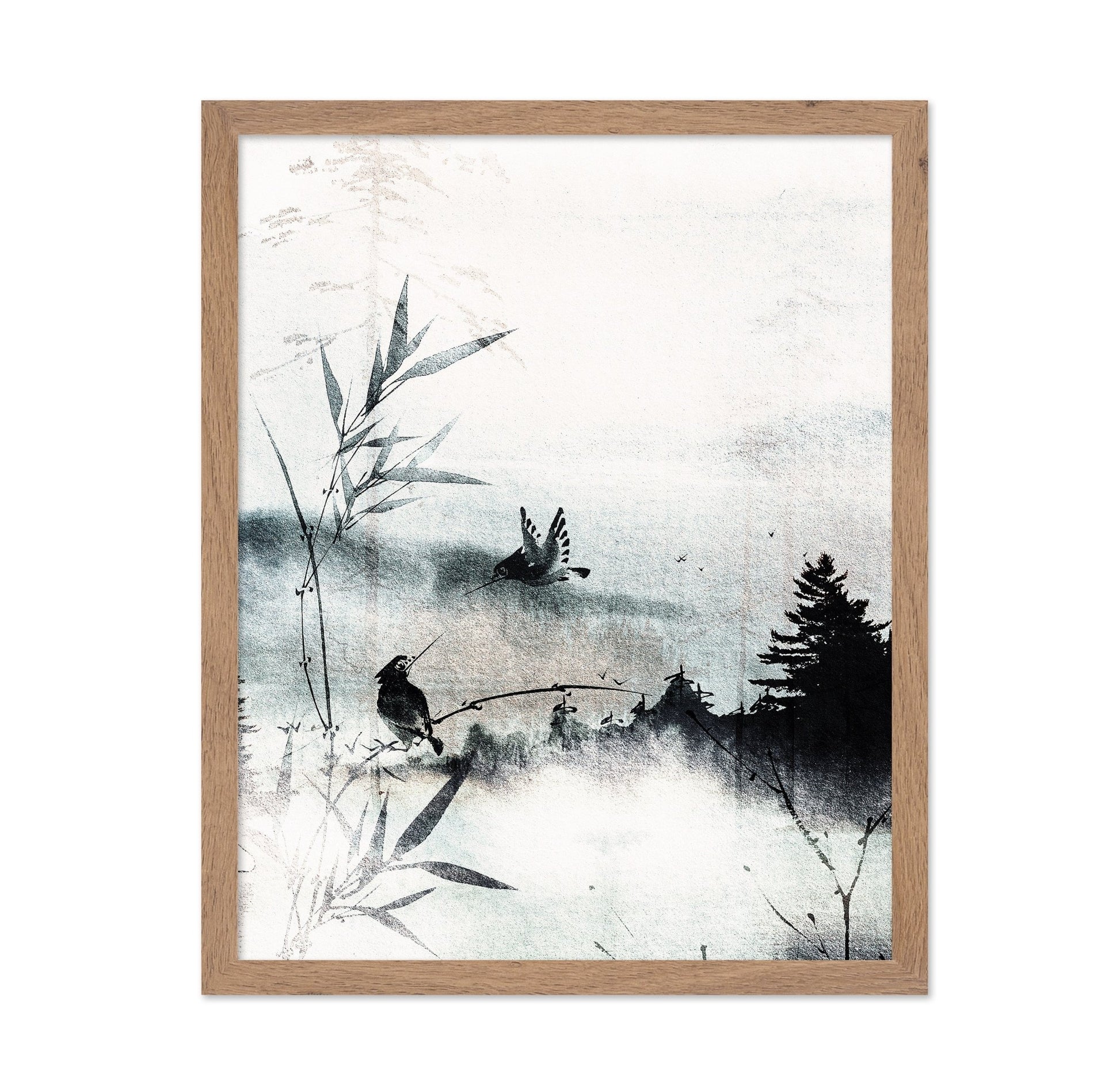 Misty Bamboo Birds