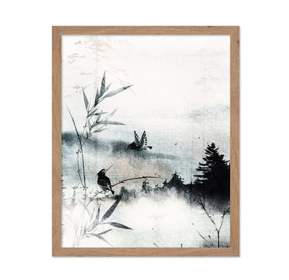 Misty Bamboo Birds