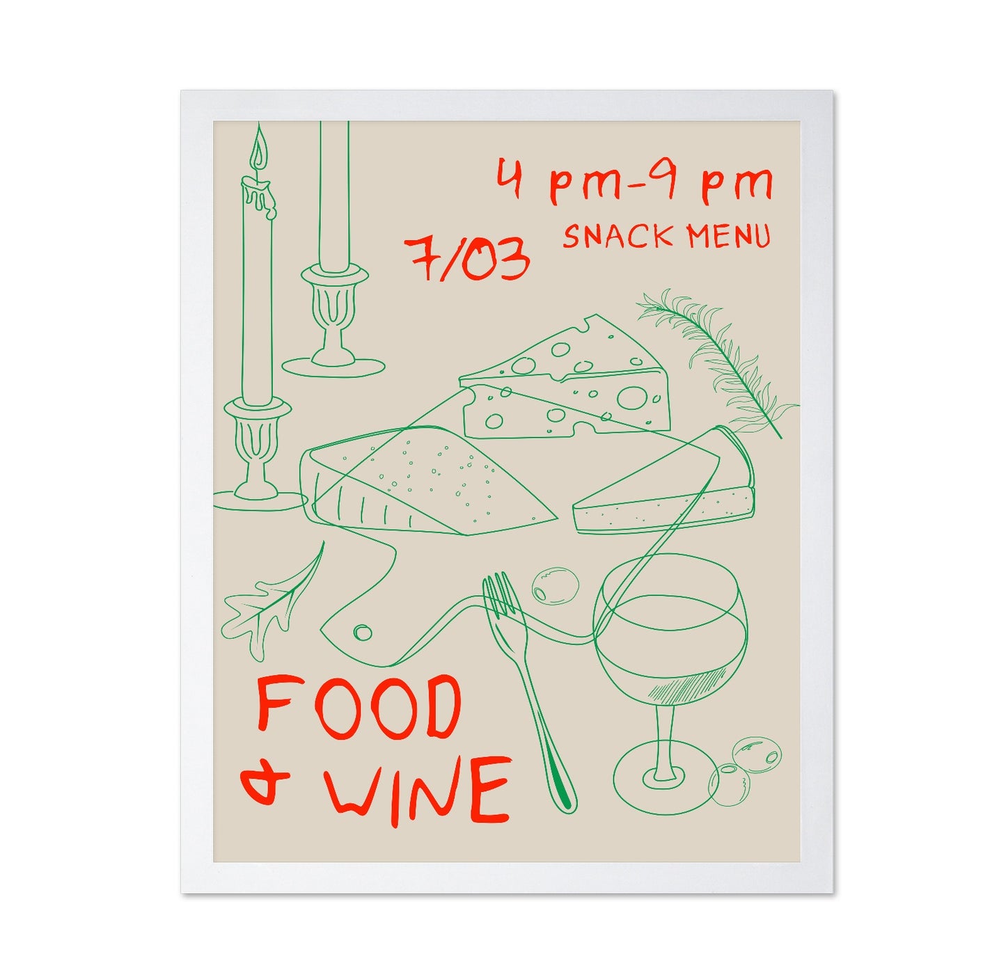 Food and Wine Sketch
