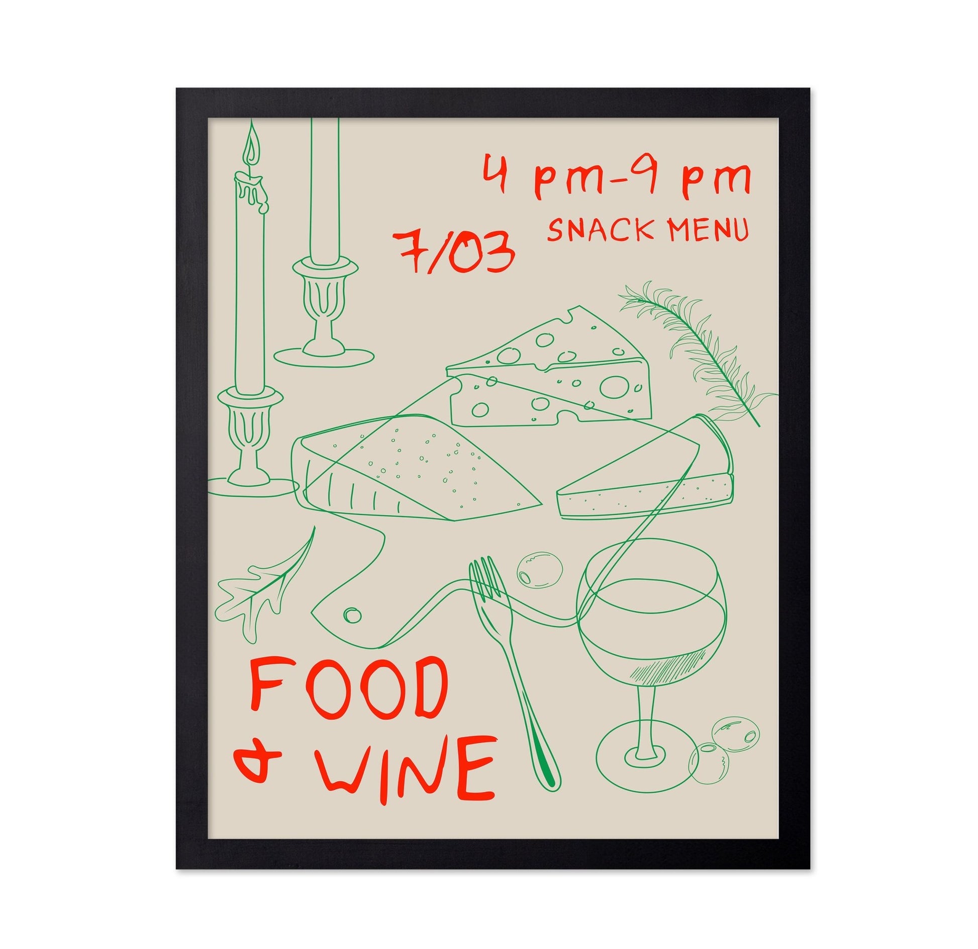 Food and Wine Sketch