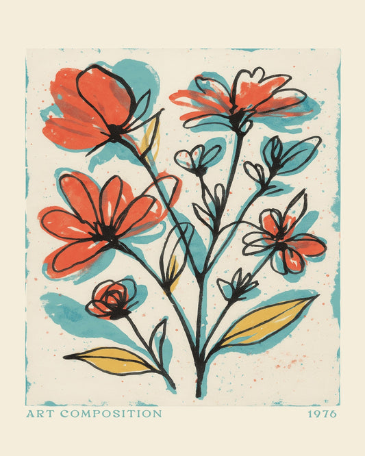 Colorful Floral Sketch No1