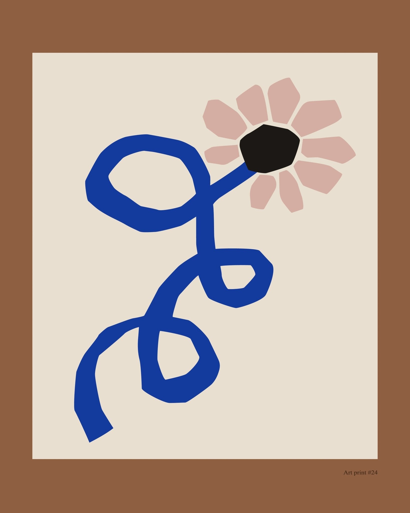 Blue Floral Sketch No2