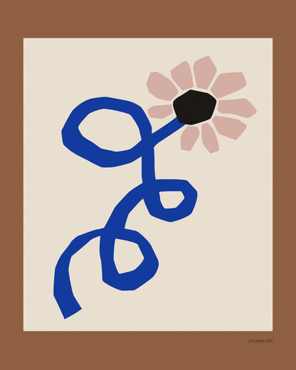 Blue Floral Sketch No2