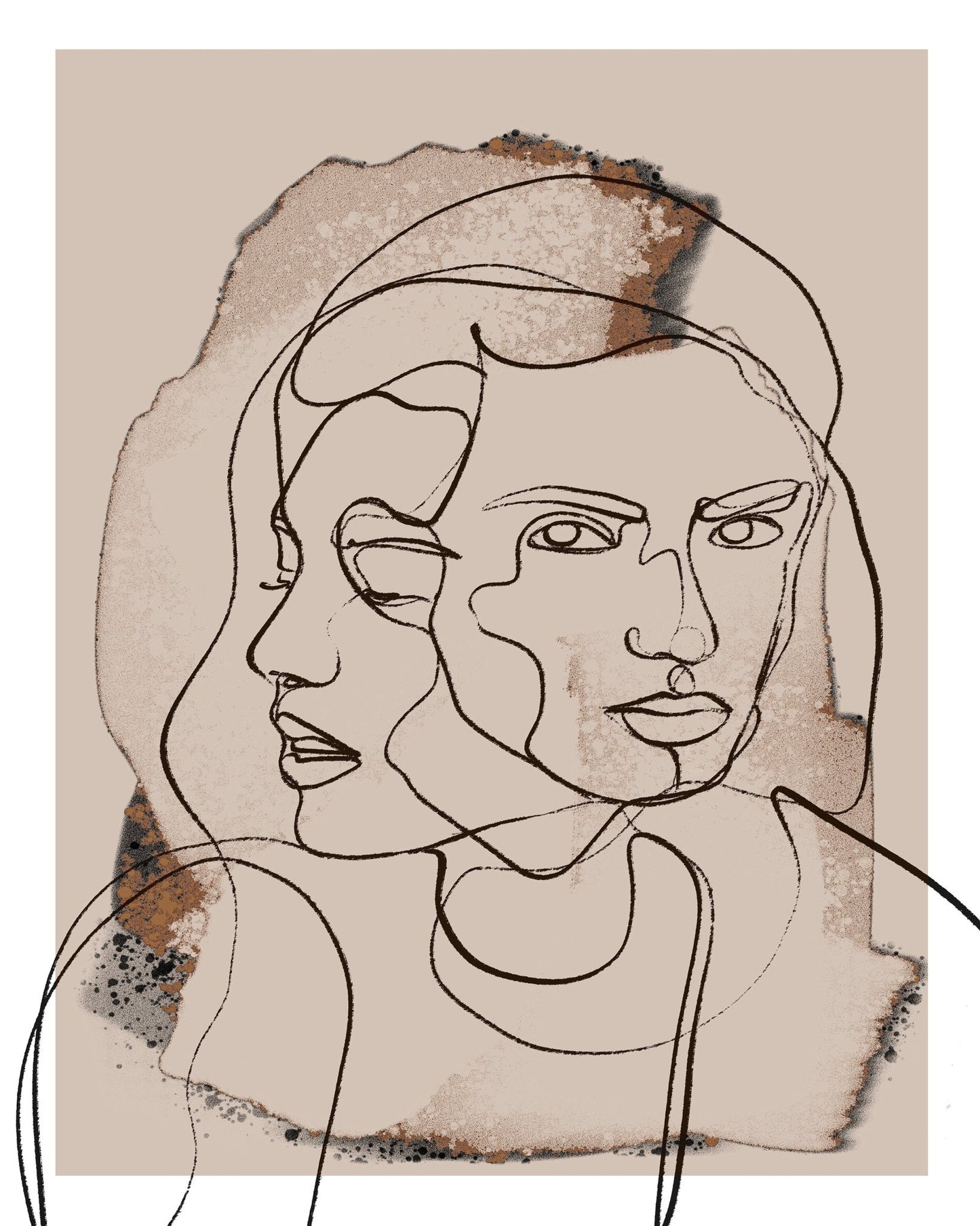 Dual Face Line Art